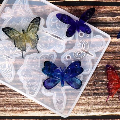 Mulukaya فراشة الراتنج قوالب السيليكون أدوات صنع المجوهرات قوالب الصب DIY بها بنفسك الحرفية بروش دبوس الشعر سلسلة المفاتيح قلادة أقراط القرط قلادة المشروع in Kuwait