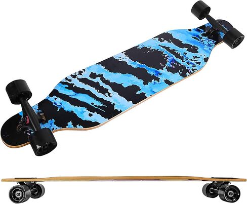 Longboard Skateboard, 41 Inch 8 Layer Canadian Maple Drop Through Longboards for Kids Boys Girls Youths Beginners. in Saudi Arabia
