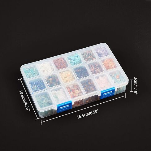 NBEADS About 396g Undrilled Natural Chip Gemstone Beads, 18 Styles No Hole Crystals Polishing Crushed Beads Irregular Shaped Stone Loose Beads Jewelry Making Craft Gift, 2~8mm in Kuwait