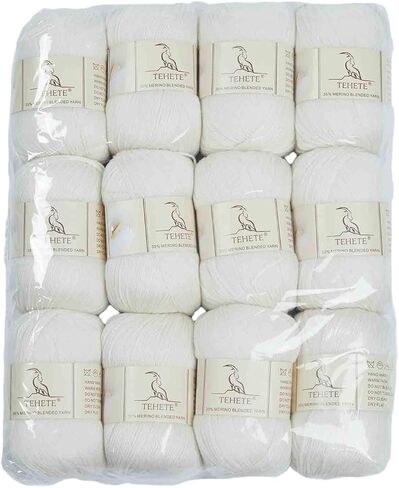 TEHETE Merino Wool Yarn for Knitting 3-Ply Soft Lightweight 150g Crochet Yarn (Caramel) in Kuwait
