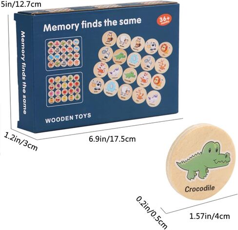 Pualsol Wooden Memory Game for Kids.20PC Memory Matching Games for Toddlers 2-4 Years.Preschool Memory Game. Animal Cards Game for Kids 3-5(forest Animal) in Kuwait