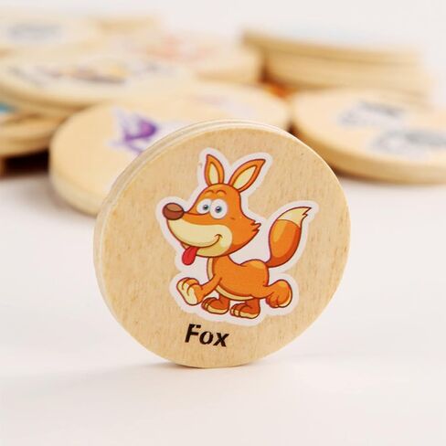 Pualsol Wooden Memory Game for Kids.20PC Memory Matching Games for Toddlers 2-4 Years.Preschool Memory Game. Animal Cards Game for Kids 3-5(forest Animal) in Kuwait