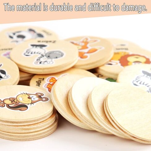 Pualsol Wooden Memory Game for Kids.20PC Memory Matching Games for Toddlers 2-4 Years.Preschool Memory Game. Animal Cards Game for Kids 3-5(forest Animal) in Kuwait