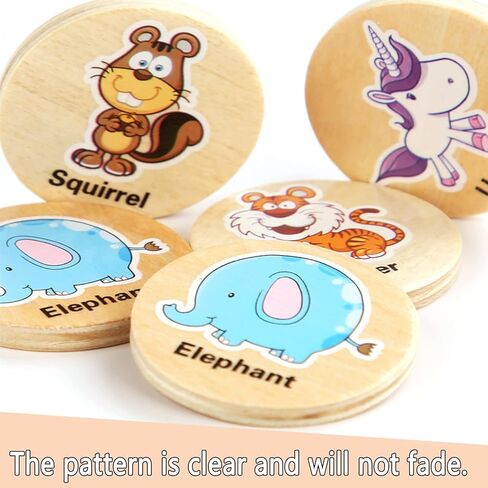 Pualsol Wooden Memory Game for Kids.20PC Memory Matching Games for Toddlers 2-4 Years.Preschool Memory Game. Animal Cards Game for Kids 3-5(forest Animal) in Kuwait