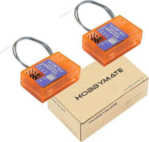 جهاز استقبال HOBBYMATE DSMR متوافق مع جهاز إرسال الراديو DX2L DX2E DX3E DX2S DX3S DX4S DX3R DX3C DX4C DX5 DX5C DX5 PRO، 2.4G DSM2 3 قنوات - حزمة من 2 in Kuwait