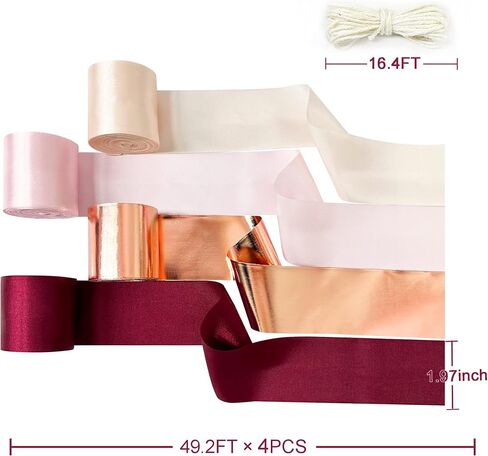 Rainbow Satin Ribbon 65.6Yd × 1.97" Wide Colorful Ribbon for Gifts Wrapping DIY Craft Fringe Hanging Party Streamer Garland Backdrop Birthday Fiesta Carnival Wedding Baby shower Decorations Supplies in Kuwait