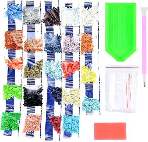 XhjzgcTech 5D DIY Cat Diamond Painting، مجموعة طلاء ألماس للقطط للبالغين، تطريز حجر الراين، فن الماس، هدية ديكور جدار المنزل، لوحة فنية مصنوعة يدويًا 12 × 16 بوصة in Kuwait