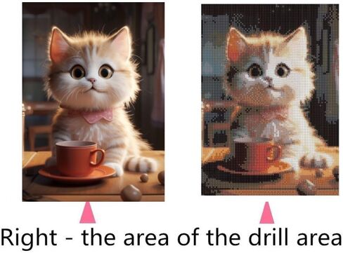 XhjzgcTech 5D DIY Cat Diamond Painting، مجموعة طلاء ألماس للقطط للبالغين، تطريز حجر الراين، فن الماس، هدية ديكور جدار المنزل، لوحة فنية مصنوعة يدويًا 12 × 16 بوصة in Kuwait