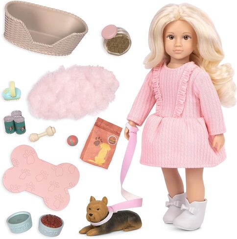 لوري دولز - مجموعة لعب الحيوانات الأليفة دافينا - مجموعة دمية صغيرة وكلب - دمية مقاس 6 بوصات مع جرو يوركي - ألعاب وإكسسوارات الحيوانات الأليفة - مجموعة لعب للأطفال - 3 سنوات فما فوق in Kuwait