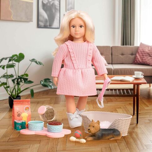 لوري دولز - مجموعة لعب الحيوانات الأليفة دافينا - مجموعة دمية صغيرة وكلب - دمية مقاس 6 بوصات مع جرو يوركي - ألعاب وإكسسوارات الحيوانات الأليفة - مجموعة لعب للأطفال - 3 سنوات فما فوق in Kuwait