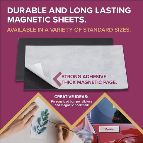 Verve Magnetic Sheets with Adhesive Backing, 8 x 10 inch Flexible Magnetic Paper for Crafts, Photos, and DIY Projects, 10 Pack in Kuwait