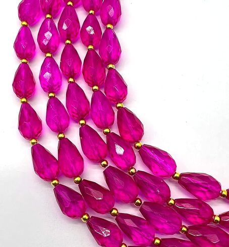 1 Strand Pink Topaz Quartz 12 Pieces Approx Beads Size 14x9mm Shape Strait Drop Cut Faceted Making, Beading & Craft Supplies 7$ST03D115 in Kuwait