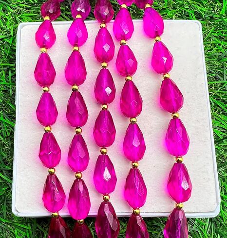 1 Strand Pink Topaz Quartz 12 Pieces Approx Beads Size 14x9mm Shape Strait Drop Cut Faceted Making, Beading & Craft Supplies 7$ST03D115 in Kuwait