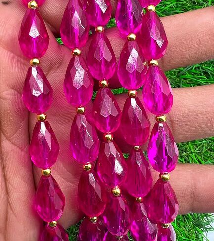 1 Strand Pink Topaz Quartz 12 Pieces Approx Beads Size 14x9mm Shape Strait Drop Cut Faceted Making, Beading & Craft Supplies 7$ST03D115 in Kuwait