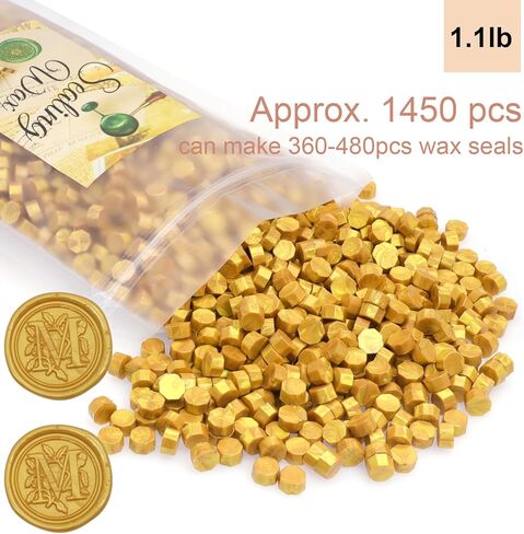 خرز ختم الشمع الفضي 1450 قطعة (1.1 رطل)، خرز شمع معدني ممتاز من Andotopee لختم ختم الشمع، عبوة إعادة تعبئة كريات الشمع بأسعار معقولة لمجموعة ختم الشمع، دعوة الزفاف، ختم المغلف، الحرف اليدوية in Kuwait