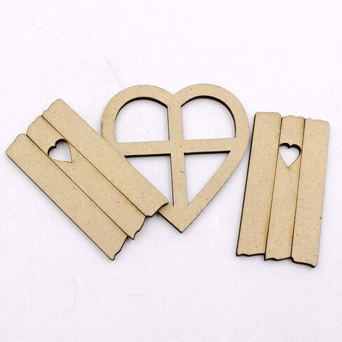 EXCEART 30pcs Wooden Scrapbooking Embellishments Mini Wood Window Shaped Ornaments Pieces Cutouts for Crafts Project Accessories in Saudi Arabia