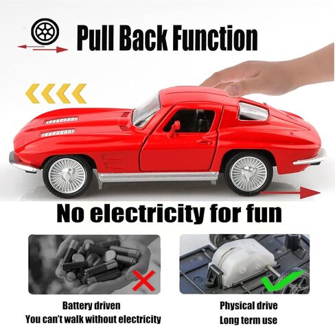1/36 Scale 1963 Chevy Corvette Diecast Cars Models,Pull Back Vehicles Corvette Toy Cars,Cars Gifts for Boys Girls in Kuwait