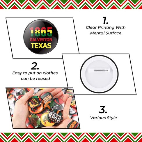 80 Pieces Juneteenth Button Badge Pins 1.5 Inch June 19th 1865 Juneteenth Celebrate Freedom Button African American Liberal Pins Independence Festival Decoration for Party Supplies, 20 Styles in Saudi Arabia