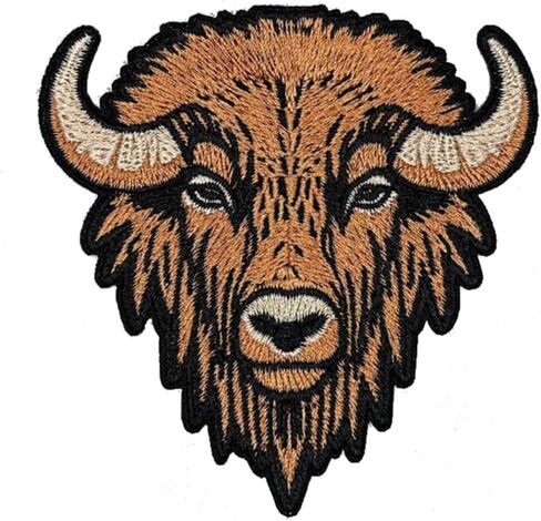 Buffalo Head Patch Buffalo Iron On Patches for Clothing Buffalo Iron On Patch Applique Patch for Jackets Clothing, Dress, Jeans, Hat, Backpacks, Clothes. in Saudi Arabia