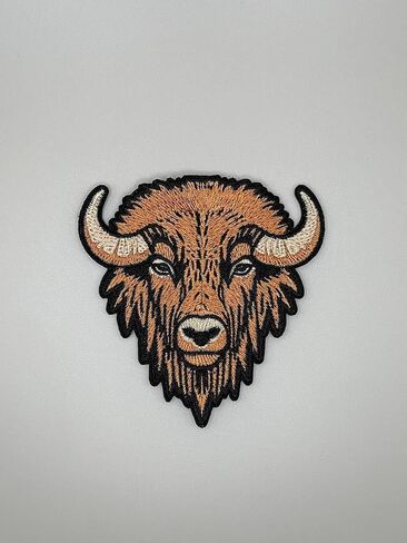Buffalo Head Patch Buffalo Iron On Patches for Clothing Buffalo Iron On Patch Applique Patch for Jackets Clothing, Dress, Jeans, Hat, Backpacks, Clothes. in Saudi Arabia