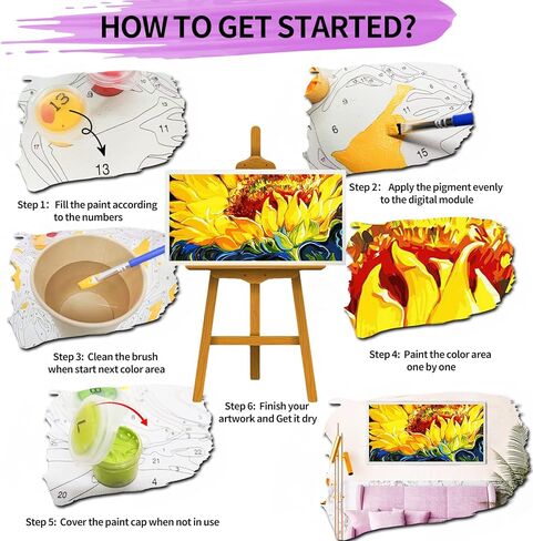 YALKIN الطلاء حسب العدد للبالغين المبتدئين، عبوة كبيرة من 3 قطع DIY للطيور الحمراء من خلال مجموعات الأرقام للبالغين والأطفال، مجموعات الطلاء القماشية، الهدايا الفنية للديكور المنزلي، 12 × 16 بوصة in Kuwait