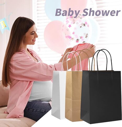 COGLARING 50 قطعة 6.3x3.2x8.3 حقائب للهدايا كرافت ورقة حقيبة ث/مقابض التسوق السائبة لصالح أكياس التجزئة حقائب الحفلات in Kuwait