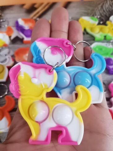 Bulk Mini pop Bubble Keychain Fidget Present,Cow Party Favors,Classroom Students Boys Girls Birthday Small Gifts in Kuwait