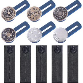 كيو اكس يو جيه اي 13 قطعة من وصلات تمديد الخصر المرنة، حزام خصر مطاطي معدني قابل للتعديل، مجموعة تمديد زر البنطال، للرجال والنساء الجينز والتنانير والبنطلونات والياقات in Kuwait