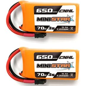 CNHL 650mAh 3s Lipo Battery 11.1v Lipo 70C with XT30U Plug RC Batteries for Mini Quad FPV Quadcopter Drone UAV RC JJPRO DJI Airplane, Drone FPV, Multi-Motor Hobby DIY Parts (2 Packs) in Kuwait