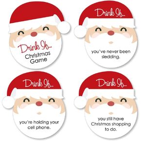 Big Dot of Happiness Drink If Game - Jolly Santa Claus - Christmas Party Game - 24 Count in Saudi Arabia
