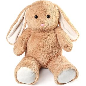 بنبن دمية ارنب محشوة بطول 3 قدم، لعبة ارنب ناعمة جامبو من القطيفة ذات الاذنين بلون بني (طول 36 انش) in Kuwait