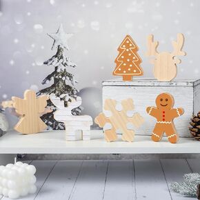 12 جهاز كمبيوتر شخصى عيد الميلاد القواطع الخشبية غير المكتملة شجرة الزنجبيل ندفة الثلج عيد الميلاد المشاريع الحرفية الخشب فارغة للحزب المنزل الجرف رف رف صينية ديكور الجدول المركزية in Kuwait