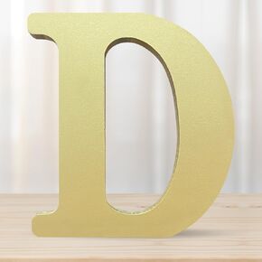 6 Inch 3D Golden Wooden Letters, Unfinished Wooden Alphabet Wall Letter for Wall Decor Decorative - Wood Crafts Standing Letters Slices Sign Board Decoration for Party Decor DIY Craft Letter M