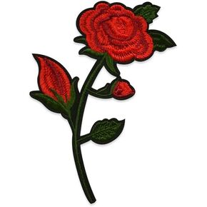 Expo International Highland Iron On Embroidered Rose Patches/Appliques, Red Multi in Saudi Arabia