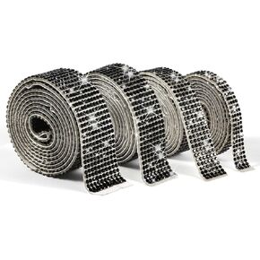 4 لفات من أشرطة ألماس كريستال حجر الراين ذاتية اللصق، شرائط ألماس DIY للحرف اليدوية، ملصقات زينة بشريط كريستالي من Bling AB مع حجر الراين 2 مم لفن كعكة الزفاف (AB) in Kuwait