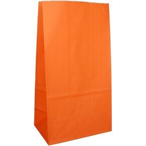 Party Favor Bag - 50 Piece Orange Kraft Paper Treat Bags Ideal For, Lunch, Gift Bags Birthday Parties, Halloween - 5 x 3 x 9 Inch in Kuwait