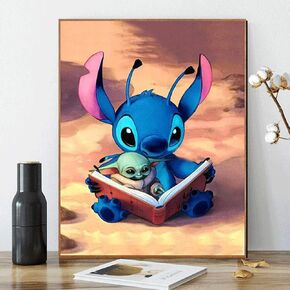 ¬Kimily Yo_da DIY Paint by Numbers for Adults Kids Baby Yo_da Stitch Paint by Numbers DIY Painting Stitch Acrylic Paint by Numbers Painting Kit Home Wall Living Room Bedroom Decor Stitch Baby Yo_da in Kuwait