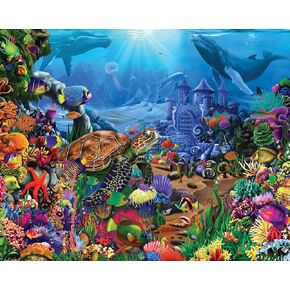 Springbok's 1000 Piece Jigsaw Puzzle Undersea Turtle - Made in USA