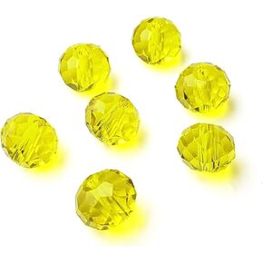 guangzhouchengmu Chengmu 8mm Rondelle الخرز الزجاجي الأخضر لصنع المجوهرات 300pcs الأوجه Briolette شكل Crytal فاصل الخرز تشكيلة لوازم الملحقات لقلادة السوار للبيع بالجملة