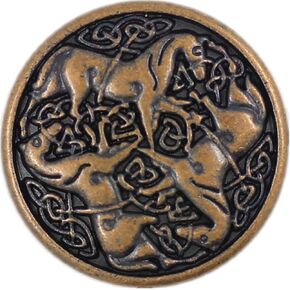 Bezelry 12 Pieces Celtic Horses Metal Shank Buttons. 18mm (11/16) (Antique Brass) in Kuwait