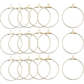 LiQunSweet 10 Pcs Brass French Ear Wire Earring Hooks 19mm for Jewellery Making DIY Findings