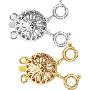 مشبك قفل مجوهرات امان للنساء من كليسورو مصنوع من الذهب والفضة عيار 14 قيراط، مشبك قفل مجوهرات امن خال من التشابك (عباد الشمس 2 ذهبي + 2 فضي) in Kuwait