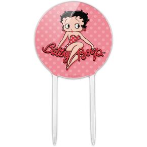 Acrylic Betty Boop Pink Polka Dots Cake Topper Party Decoration for Wedding Anniversary Birthday Graduation in Saudi Arabia