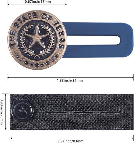 كيو اكس يو جيه اي 13 قطعة من وصلات تمديد الخصر المرنة، حزام خصر مطاطي معدني قابل للتعديل، مجموعة تمديد زر البنطال، للرجال والنساء الجينز والتنانير والبنطلونات والياقات in Kuwait