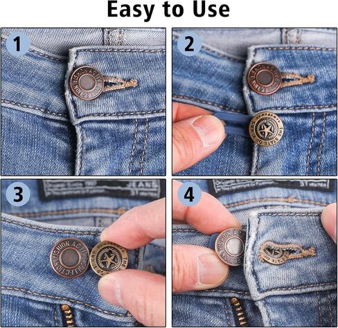 كيو اكس يو جيه اي 13 قطعة من وصلات تمديد الخصر المرنة، حزام خصر مطاطي معدني قابل للتعديل، مجموعة تمديد زر البنطال، للرجال والنساء الجينز والتنانير والبنطلونات والياقات in Kuwait