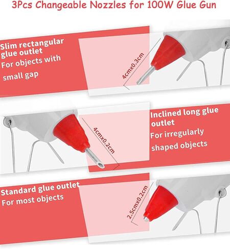 طقم مسدس غراء ساخن مكون من 57 قطعة، مسدس غراء شديد التحمل بحجم كامل 100 وات من KeLDE، مسدس غراء صغير إضافي بقدرة 10 وات، يتضمن قطعتين من النصائح الدقيقة الإضافية، و50 قطعة من أعواد الغراء للأعمال اليدوية والمشروعات اليدوية والإصلاحات in Kuwait