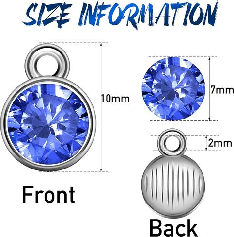 Hicarer 108 Pieces Crystal Birthstone Charms DIY Jewelry Necklace Bracelet Beads Pendant with Rings Mixed Handmade Round Crystal Charm for Earring Making Supplies, 7 mm, 12 Colors in Saudi Arabia
