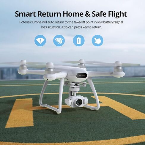 طائرات بدون طيار Potensic Dreamer Pro 4K GPS مع كاميرا ذات محورين ثلاثية المحاور للبالغين، محرك بدون فرشاة FPV بدون طيار نطاق نقل 2KM، طيران 28 دقيقة، إرجاع تلقائي، طائرة رباعية المروحية مع حقيبة حمل معدنية وبطاقة SD 32 جيجا in Kuwait