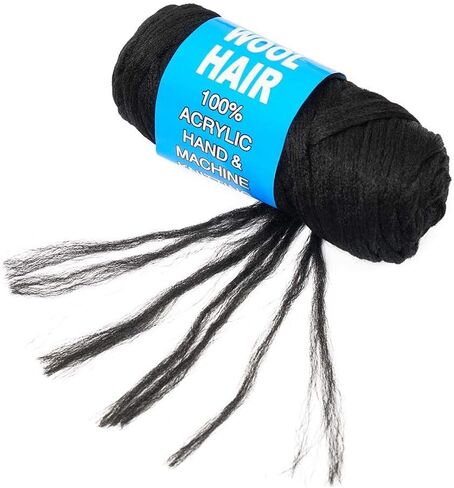 4 Packs Brazilian Wool Hair Yarn, Wool Yarn for Hair Jumbo Braiding& Senegalese Twisting Wool Hair Attachment Knitting Hair Braids(Natural Black) in Saudi Arabia