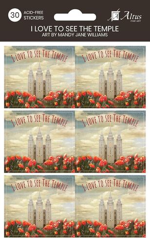 ملصق مطبوع عليه I Love to See The Temple- 30، 3×3، ملصقات خالية من الأحماض - معبد LDS/زهور/ الأساس/ملح بحيرة مدينة معبد in Saudi Arabia